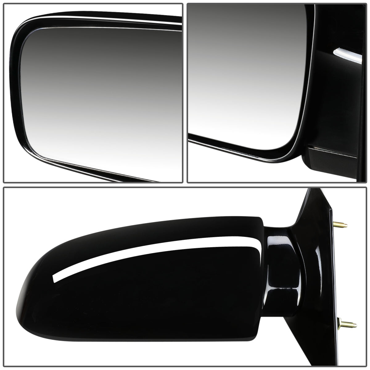 RETROVISOR MIRROR - OEM - 88-05 CHEVY ASTRO / 88-05 GMC SAFARI - MANUAL - PAINTABLE - BLACK - LEFT
