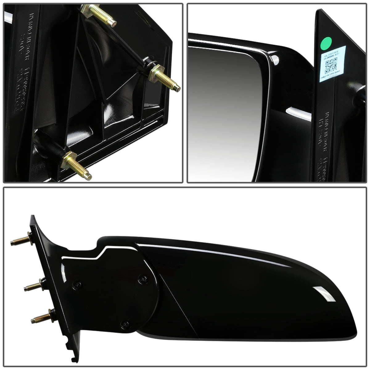 RETROVISOR MIRROR - OEM - 88-05 CHEVY ASTRO / 88-05 GMC SAFARI - MANUAL - PAINTABLE - BLACK - LEFT