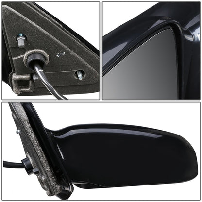 RETROVISOR MIRROR - OEM - 95-05 CHEVY CAVALIER SEDAN / 95-05 PONTIAC SUNFIRE SEDAN - POWERED - PAINTABLE - BLACK - LEFT