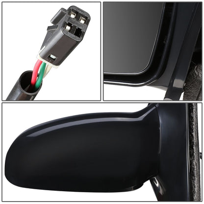 RETROVISOR MIRROR - OEM - 95-05 CHEVY CAVALIER SEDAN / 95-05 PONTIAC SUNFIRE SEDAN - POWERED - PAINTABLE - BLACK - LEFT