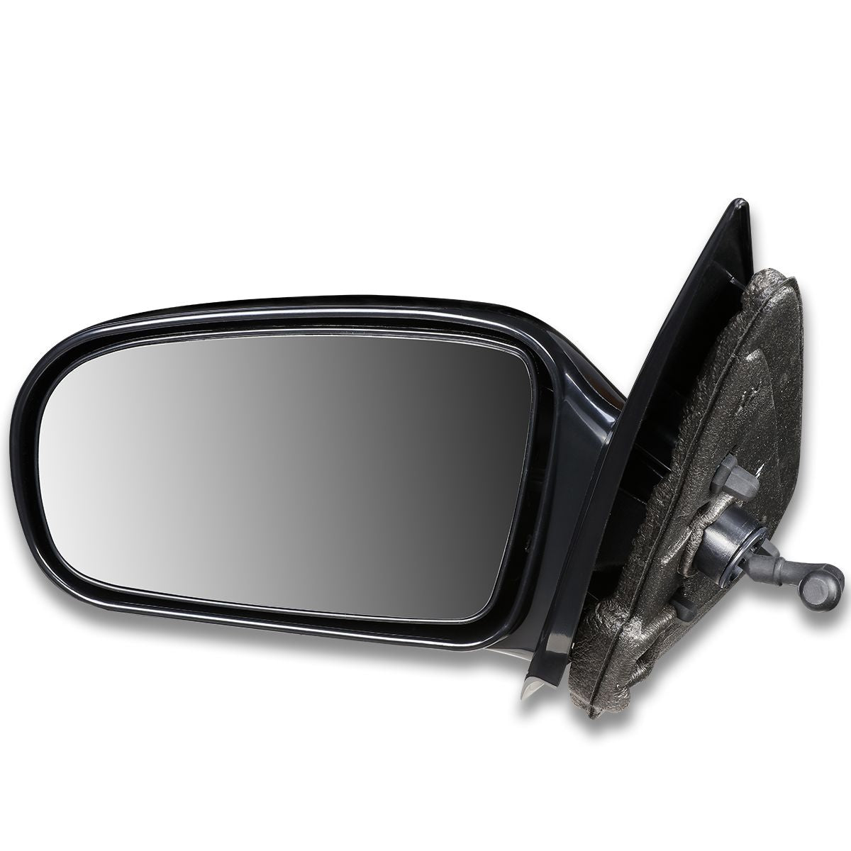 RETROVISOR MIRROR - OEM - 95-05 CHEVY CAVALIER SEDAN / 95-05 PONTIAC SUNFIRE SEDAN - MANUAL - PAINTABLE - BLACK - LEFT