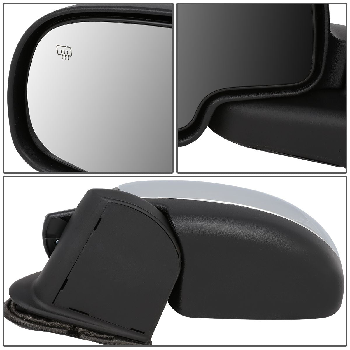 RETROVISOR MIRROR - OEM - 99-02 CHEVY SILVERADO 1500, 2500, 3500 / 00-02 CHEVY TAHOE / 00-02 CHEVY SUBURBAN 1500, 2500 / 99-02 GMC SIERRA 1500, 2500, 3500 / 00-02 GMC YUKON - POLISHED - CHROME - LEFT