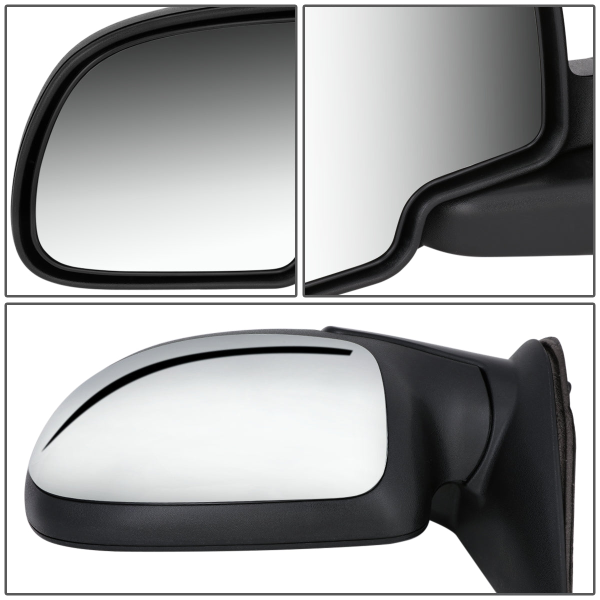RETROVISOR MIRROR - OEM - 99-02 CHEVY SILVERADO 1500, 2500, 3500 / 99-02 GMC SIERRA 1500, 2500, 3500 - POWERED - BLACK - LEFT