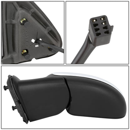 RETROVISOR MIRROR - OEM - 99-02 CHEVY SILVERADO 1500, 2500, 3500 / 99-02 GMC SIERRA 1500, 2500, 3500 - POWERED - BLACK - LEFT