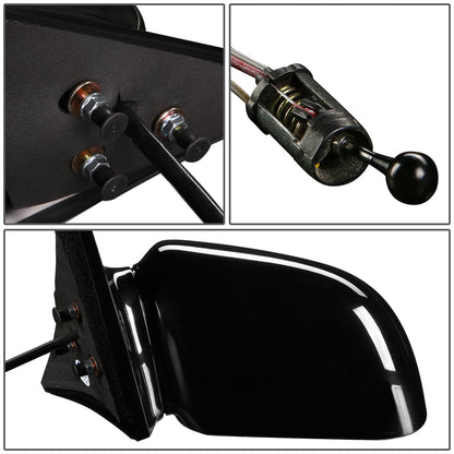 RETROVISOR MIRROR - OEM - 92-98 BUICK SKYLARK / 92-98 OLDSMOBILE ACHIEVA / 92-98 PONTIAC GRAND AM - MANUAL - PAINTABLE - BLACK - LEFT