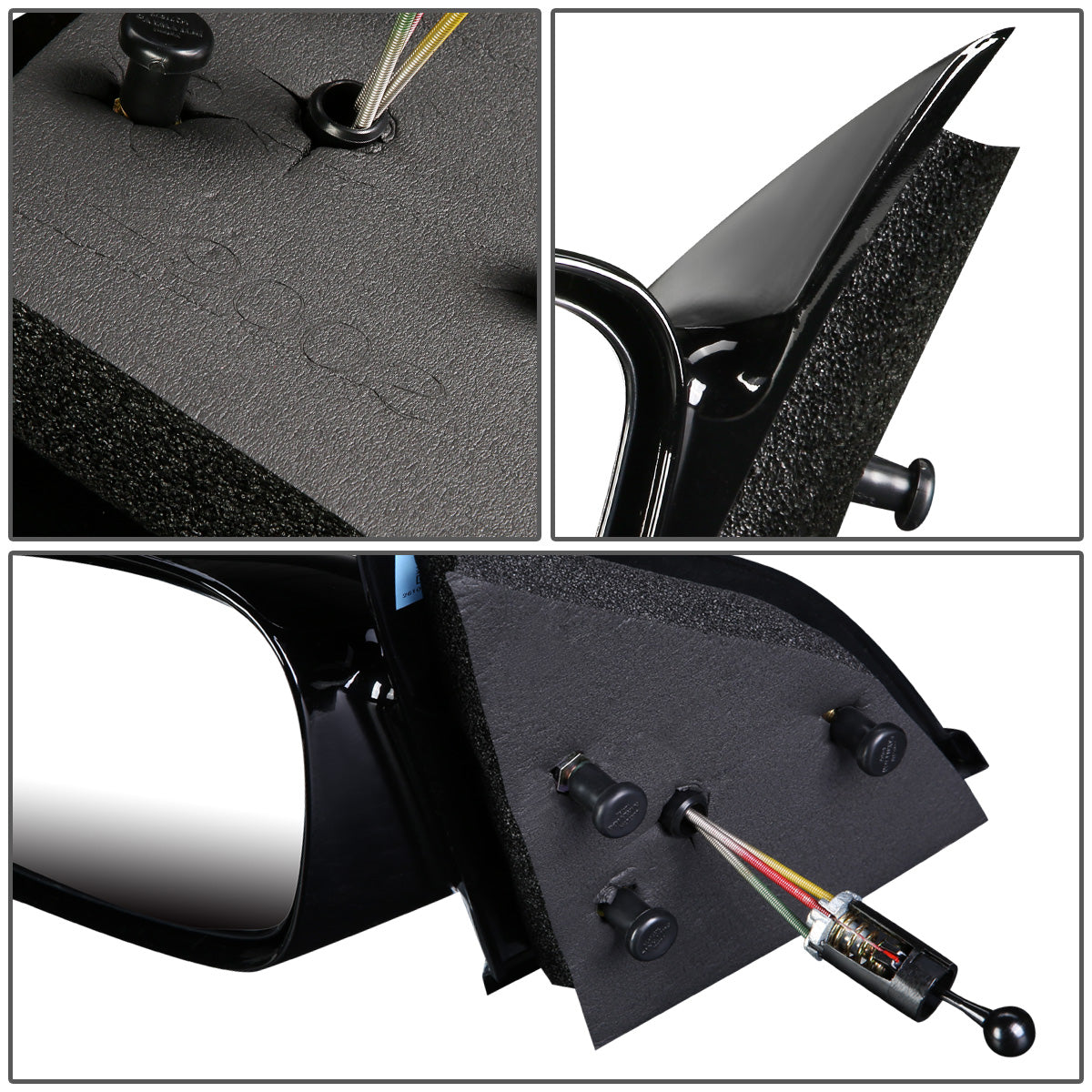 RETROVISOR MIRROR - OEM - 96-02 SATURN SL SEDAN / 96-01 SATURN SW WAGON - MANUAL - PAINTABLE - BLACK - LEFT