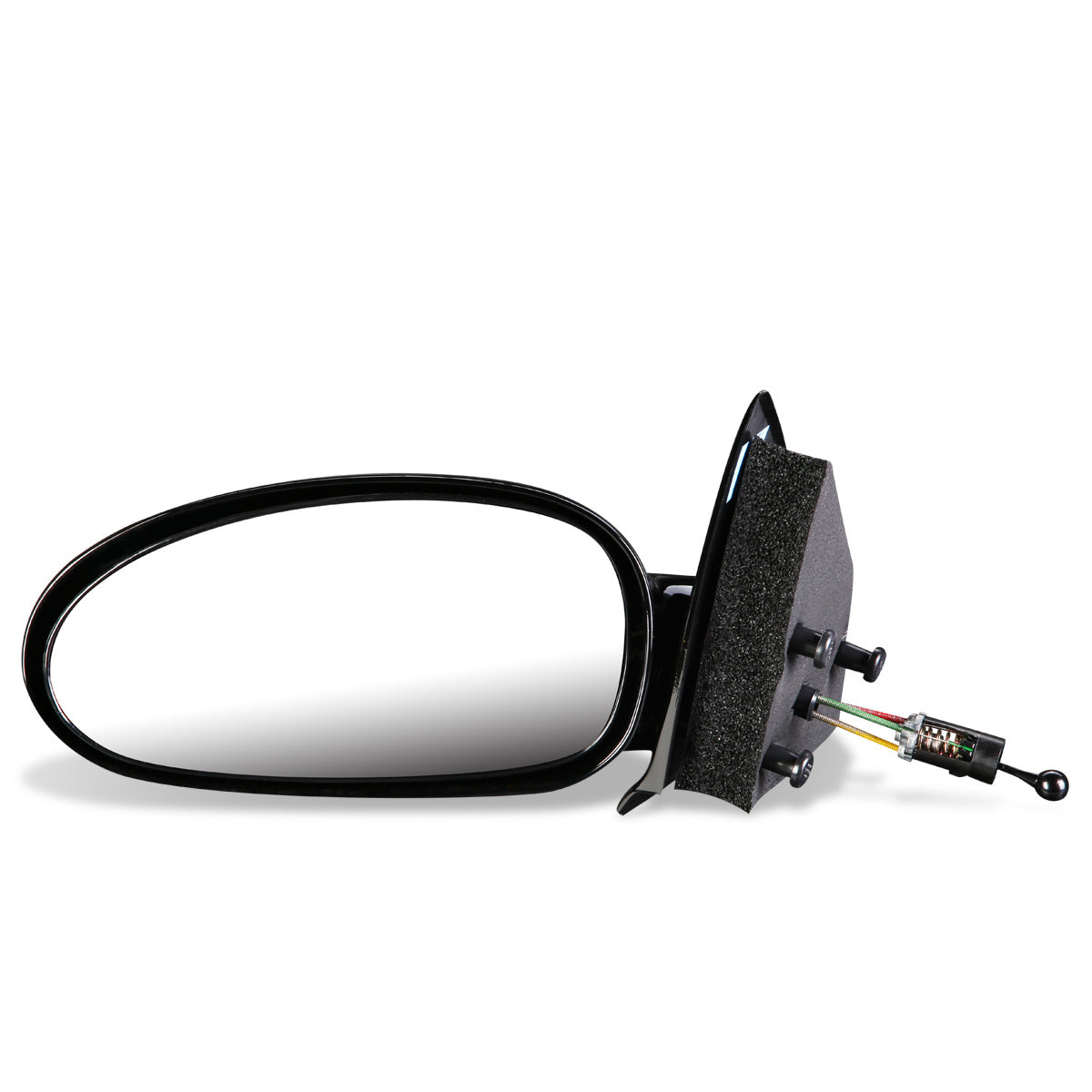 RETROVISOR MIRROR - OEM - 97-02 SATURN SC COUPE - MANUAL - PAINTABLE - BLACK - LEFT