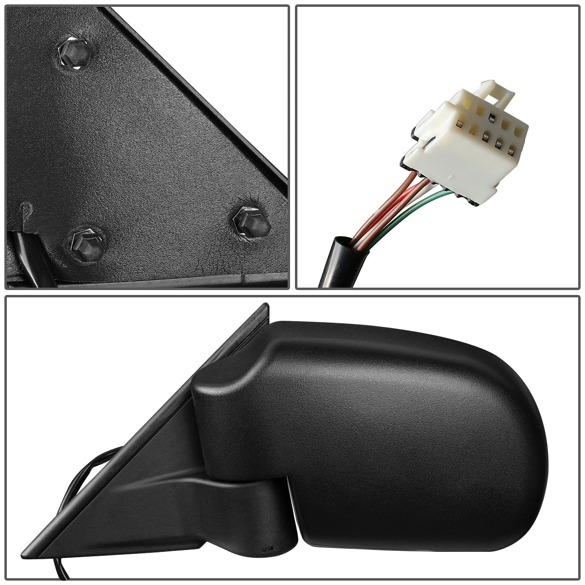 RETROVISOR MIRROR - OEM - 99-05 CHEVY BLAZER / 98-04 CHEVY S10 PICKUP / 98-04 GMC SONOMA / 99-01 OLDSMOBILE BRAVADA - POWERED - HEATED - TEXTURED - BLACK - LEFT