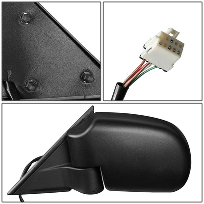 RETROVISOR MIRROR - OEM - 99-05 CHEVY BLAZER / 98-04 CHEVY S10 PICKUP / 98-04 GMC SONOMA / 99-01 OLDSMOBILE BRAVADA - POWERED - HEATED - TEXTURED - BLACK - LEFT