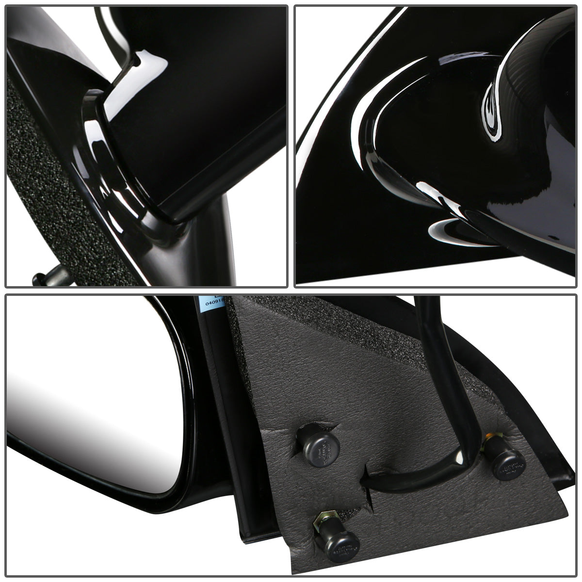 RETROVISOR MIRROR - OEM - 97-02 SATURN SC COUPE - POWERED - PAINTABLE - BLACK - LEFT