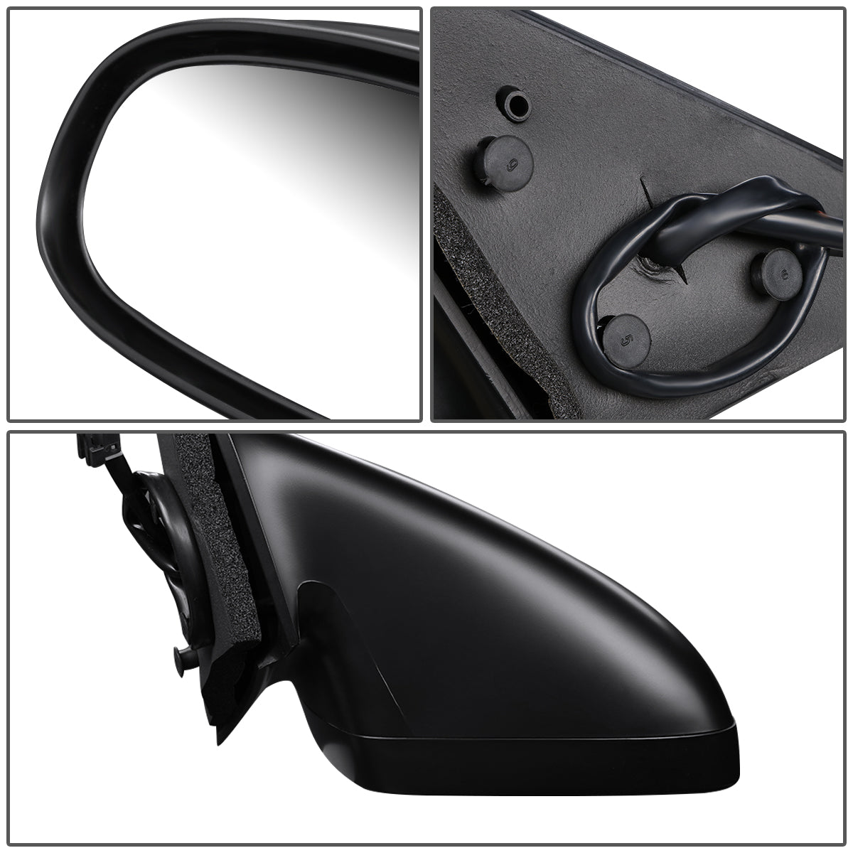 RETROVISOR MIRROR - OEM - 95-99 CHEVY MONTE CARLO - POWERED - BLACK MATERIAL - LEFT