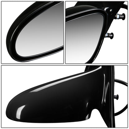 RETROVISOR MIRROR - OEM - 96-02 SATURN SL SEDAN / 96-01 SATURN SW WAGON - POWERED - PAINTABLE - BLACK - LEFT