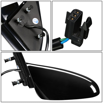 RETROVISOR MIRROR - OEM - 96-02 SATURN SL SEDAN / 96-01 SATURN SW WAGON - POWERED - PAINTABLE - BLACK - LEFT