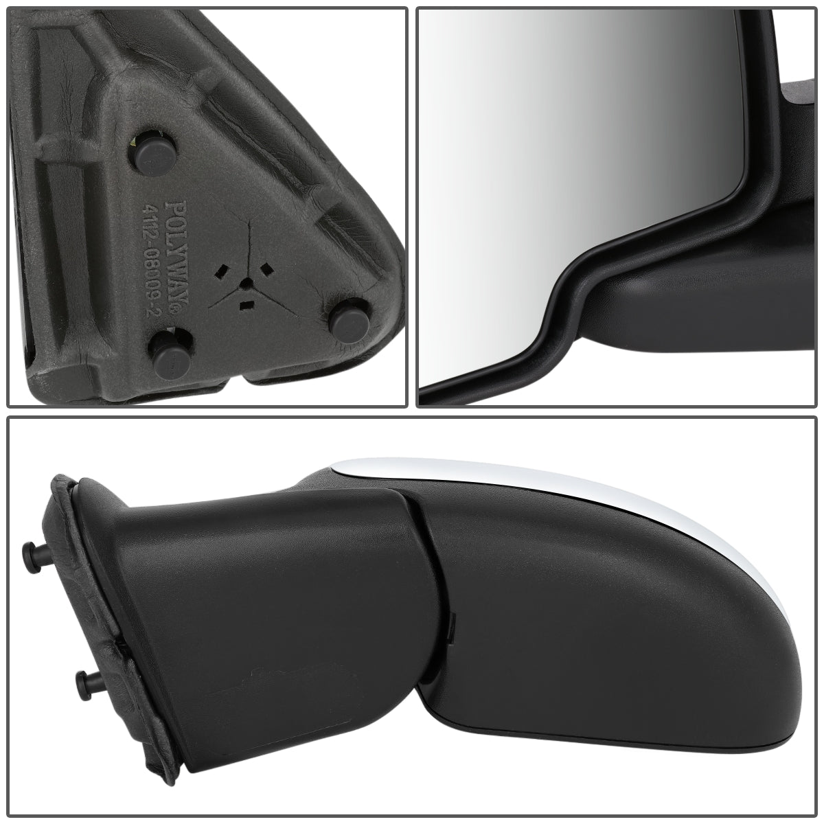 RETROVISOR MIRROR - OEM - CADILLAC ESCALADE 00-06 / CHEVROLET SILVERADO 1500 99-06 / CHEVROLET SILVERADO 1500 CLASSIC 07 / CHEVROLET SILVERADO 2500 99-06 / CHEVROLET SILVERADO 2500 CLASSIC 07 / CHEVROLET SILVERADO 3500 01-06 / CHEVROLET SILVERADO 3500