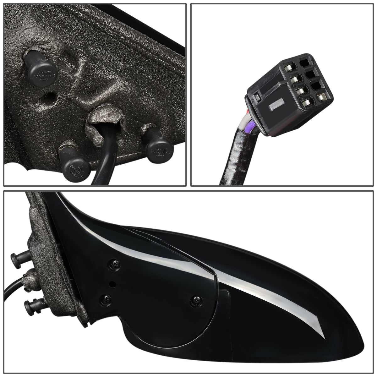 RETROVISOR MIRROR - OEM - 97-05 BUICK CENTURY / 97-04 BUICK REGAL - POWERED - HEATED - PAINTABLE - BLACK - LEFT