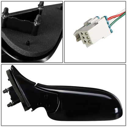 RETROVISOR MIRROR - OEM - 05-07 BUICK TERRAZA / 97-04 CHEVY VENTURE / 97-04 OLDSMOBILE SILHOUETTE / 97-98 PONTIAC TRANS SPORT / 05-07 SATURN RELAY - POWERED - PAINTABLE - BLACK - LEFT