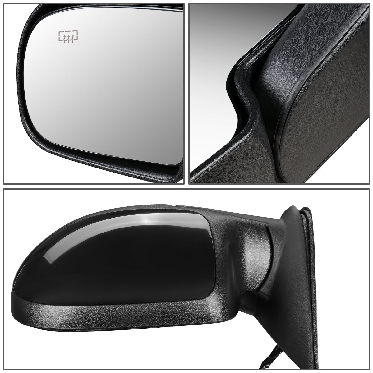 RETROVISOR MIRROR - OEM - 99-02 CHEVY SILVERADO 1500, 2500, 3500 / 99-02 GMC SIERRA 1500, 2500, 3500 - POWERED - HEATED - PAINTABLE - BLACK - LEFT