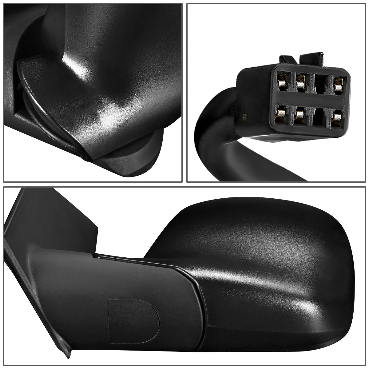 RETROVISOR MIRROR - OEM - 96-02 CHEVY EXPRESS 1500, 2500, 3500 / 96-02 GMC SAVANA 1500, 2500, 3500 - POWERED - HEATED - TEXTURED - BLACK - LEFT