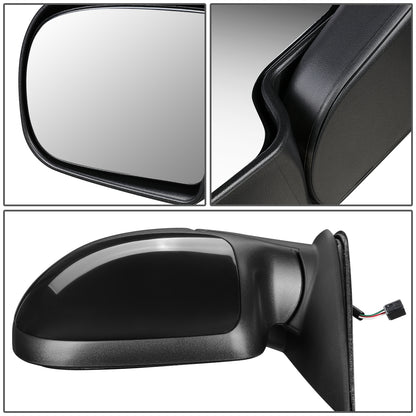 RETROVISOR MIRROR - OEM - 99-02 CHEVY SILVERADO 1500, 2500, 3500 / 99-02 GMC SIERRA 1500, 2500, 3500 - POWERED - GLOSSY - BLACK - LEFT