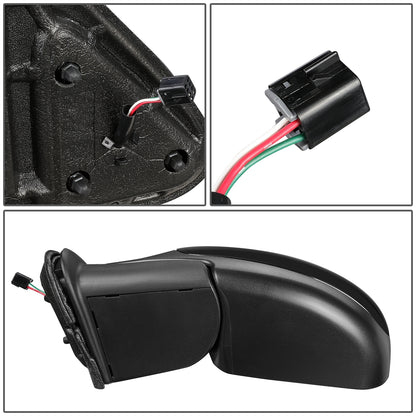 RETROVISOR MIRROR - OEM - 99-02 CHEVY SILVERADO 1500, 2500, 3500 / 99-02 GMC SIERRA 1500, 2500, 3500 - POWERED - GLOSSY - BLACK - LEFT