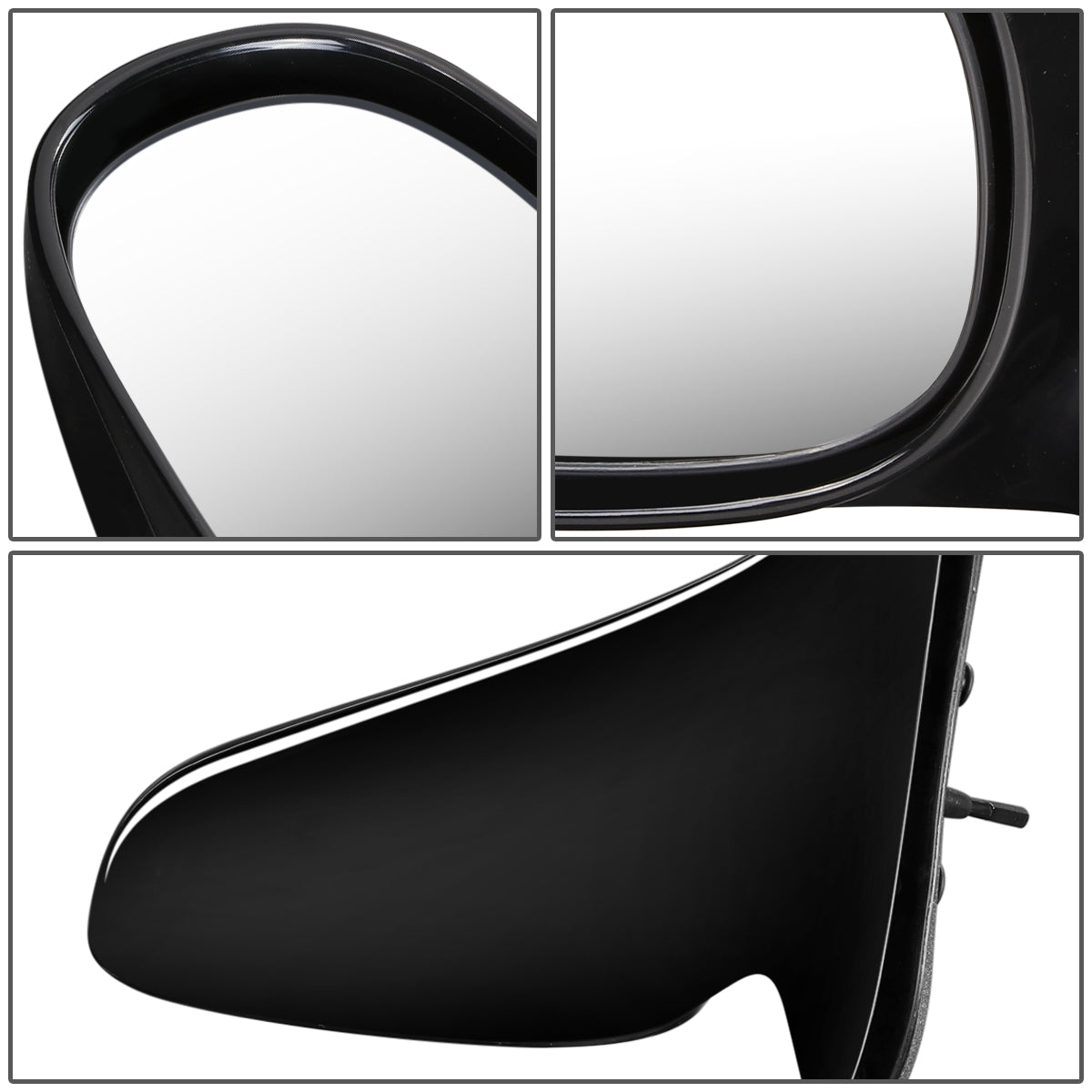 RETROVISOR MIRROR - OEM - 98-02 GEO PRIZM - MANUAL - W/ LEVER - BLACK MATERIAL - LEFT