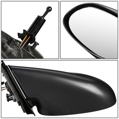 RETROVISOR MIRROR - OEM - 01-05 SATURN L SEDAN / 2004 SATURN L300 / 2000 SATURN LS SEDAN / 00-03 SATURN LW WAGON - MANUAL - PAINTABLE - BLACK - LEFT