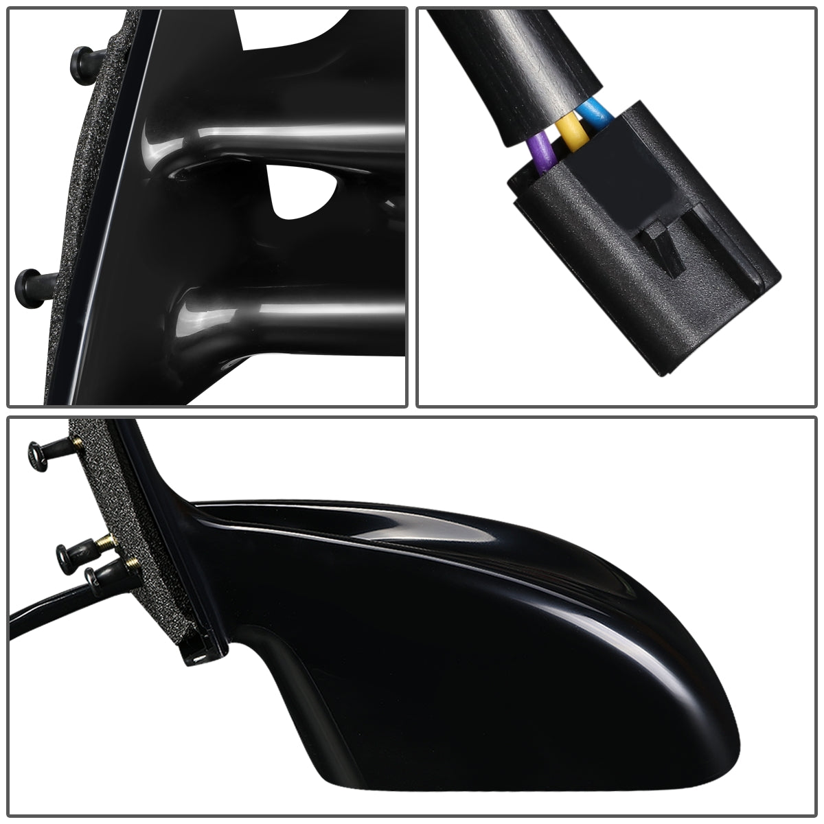 RETROVISOR MIRROR - OEM - 99-02 PONTIAC GRAND AM - POWERED - BLACK - LEFT