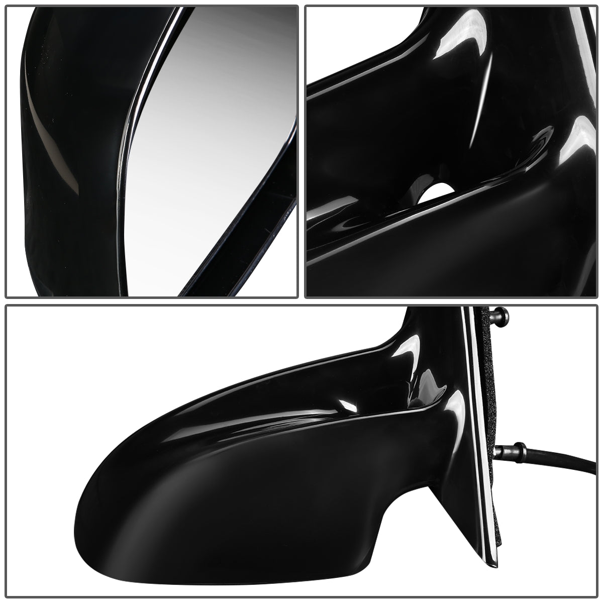 RETROVISOR MIRROR - OEM - 99-01 PONTIAC GRAND AM - MANUAL - PAINTABLE - BLACK - LEFT