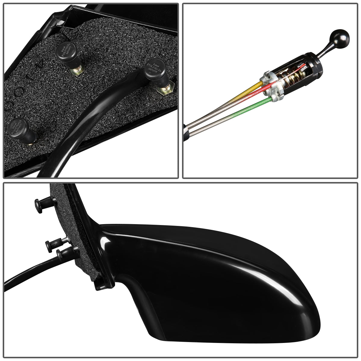 RETROVISOR MIRROR - OEM - 99-01 PONTIAC GRAND AM - MANUAL - PAINTABLE - BLACK - LEFT