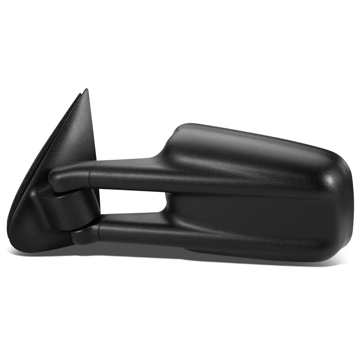 RETROVISOR MIRROR - OEM - 99-02 CHEVY SILVERADO - MANUAL - FOLDING - W/ BLIND SPOT GLASS - W/ TOWING PACKAGE - TEXTURED - BLACK - LEFT