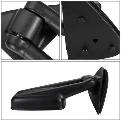 RETROVISOR MIRROR - OEM - 99-02 CHEVY SILVERADO - MANUAL - FOLDING - W/ BLIND SPOT GLASS - W/ TOWING PACKAGE - TEXTURED - BLACK - LEFT