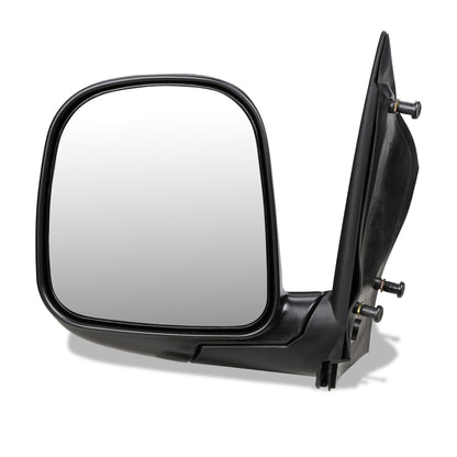 RETROVISOR MIRROR - OEM - 96-02 CHEVY EXPRESS 1500 , 2500 , 3500 / 96-02 GMC SAVANA 1500 , 2500 , 3500 - MANUAL - TEXTURED - BLACK - LEFT