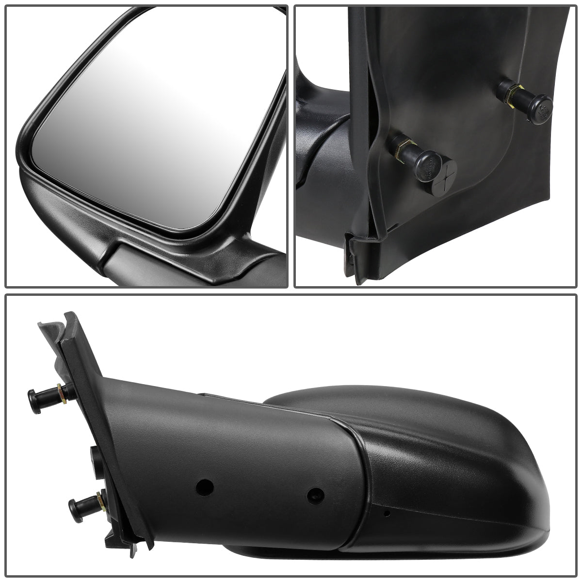 RETROVISOR MIRROR - OEM - 96-02 CHEVY EXPRESS 1500 , 2500 , 3500 / 96-02 GMC SAVANA 1500 , 2500 , 3500 - MANUAL - TEXTURED - BLACK - LEFT