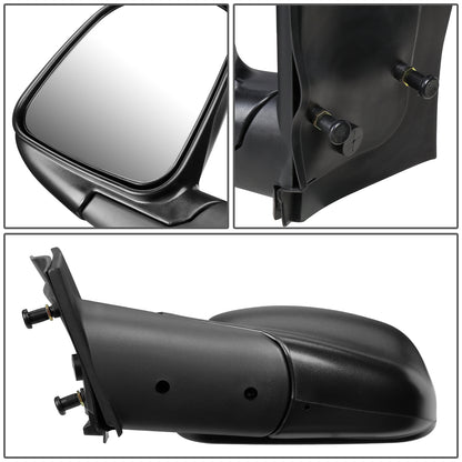 RETROVISOR MIRROR - OEM - 96-02 CHEVY EXPRESS 1500 , 2500 , 3500 / 96-02 GMC SAVANA 1500 , 2500 , 3500 - MANUAL - TEXTURED - BLACK - LEFT