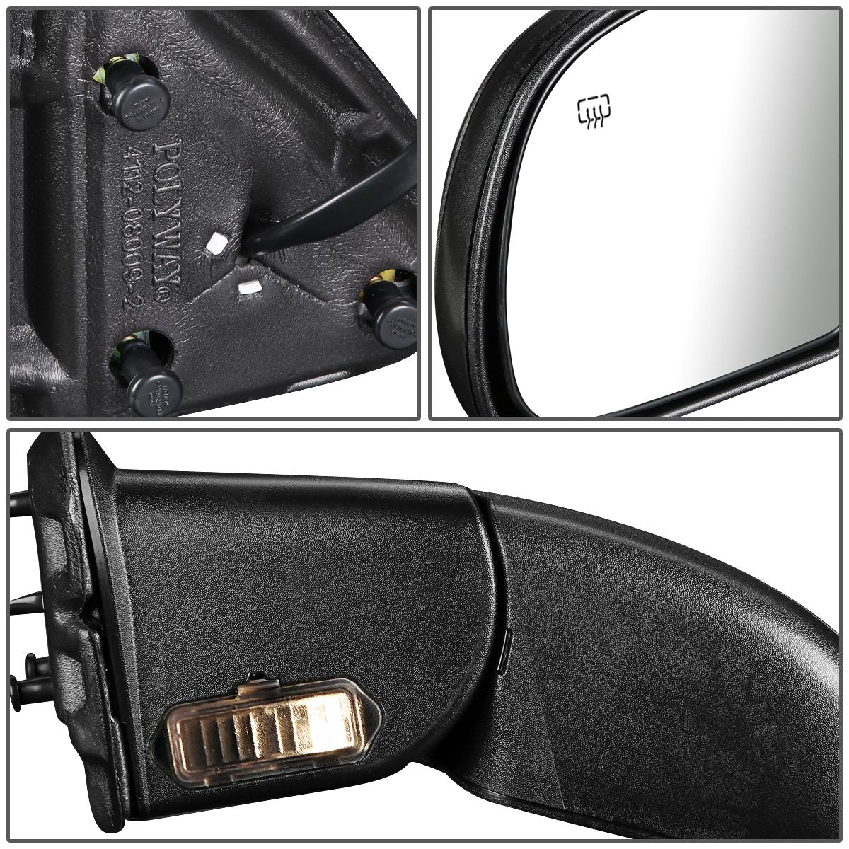 RETROVISOR MIRROR - OEM - 00-06 CHEVY SUBURBAN 1500 , 2500 / 00-06 CHEVY TAHOE / 00-06 GMC YUKON / 00-06 GMC YUKON XL 1500 - POWERED - HEATED - TEXTURED - BLACK - LEFT