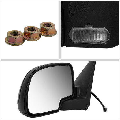 RETROVISOR MIRROR - OEM - 2002 CHEVY AVALANCHE 1500 2500 / 00-02 CHEVY SUBURBAN 1500 2500 / 00-06 CHEVY TAHOE / 00-02 GMC YUKON XL 1500 / 01-02 GMC SIERRA 1500 - POWERED - HEATED - PAINTABLE - BLACK - LEFT