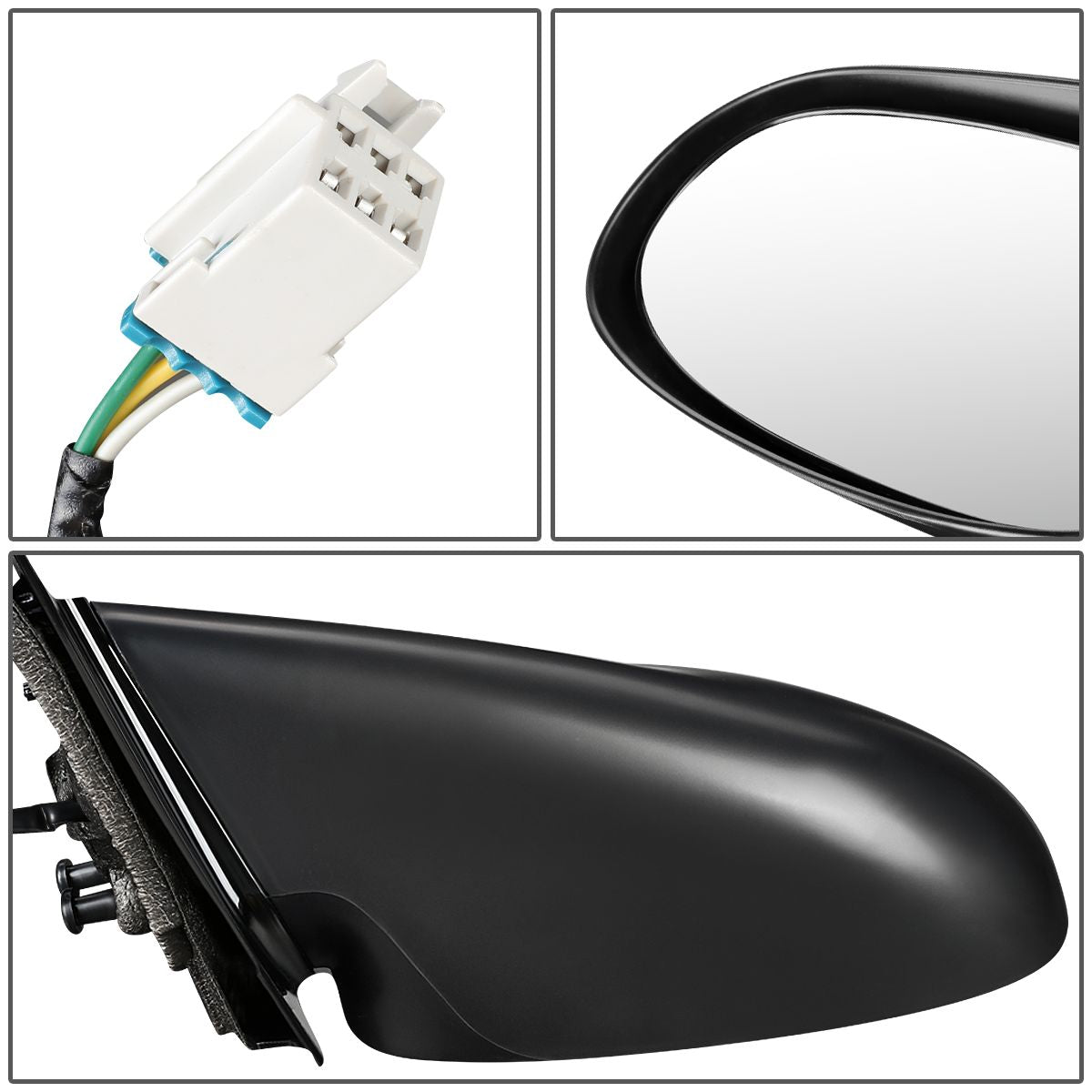 RETROVISOR MIRROR - OEM - 03-05 SATURN L SEDAN / 2004 SATURN L300 / 00-03 SATURN LW WAGON - POWERED - PAINTABLE - BLACK - LEFT