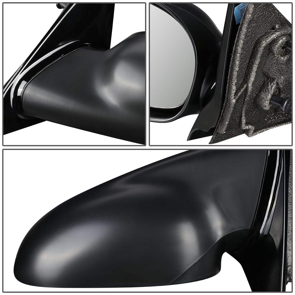 RETROVISOR MIRROR - OEM - 03-05 SATURN L SEDAN / 2004 SATURN L300 / 00-03 SATURN LW WAGON - POWERED - PAINTABLE - BLACK - LEFT