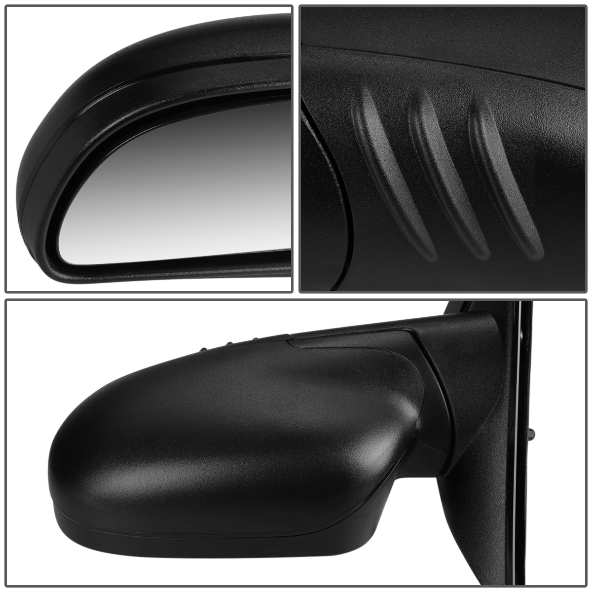 RETROVISOR MIRROR - OEM - 04-07 BUICK RAINIER / 02-08 CHEVY TRAILBLAZER / 02-08 GMC ENVOY / 03-08 ISUZU ASCENDER / 02-04 OLDMOBILE BRAVADA - MANUAL - TEXTURED - BLACK - LEFT