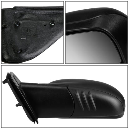 RETROVISOR MIRROR - OEM - 04-07 BUICK RAINIER / 02-08 CHEVY TRAILBLAZER / 02-08 GMC ENVOY / 03-08 ISUZU ASCENDER / 02-04 OLDMOBILE BRAVADA - MANUAL - TEXTURED - BLACK - LEFT