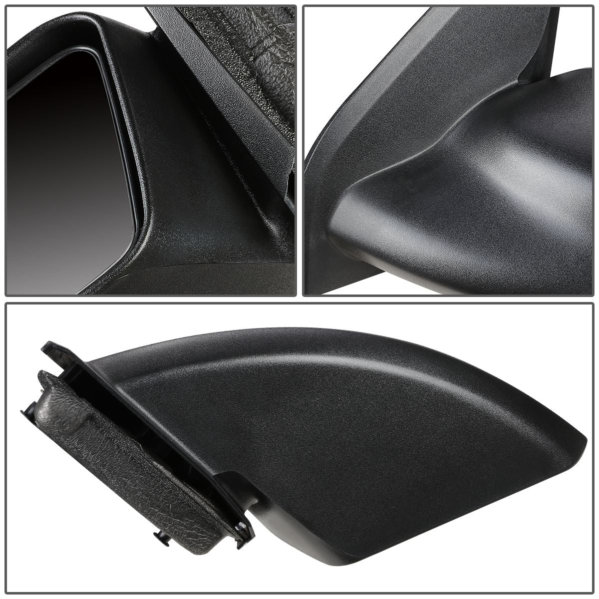 RETROVISOR MIRROR - OEM - 03-07 SATURN ION SEDAN - MANUAL - PAINTABLE - BLACK - LEFT