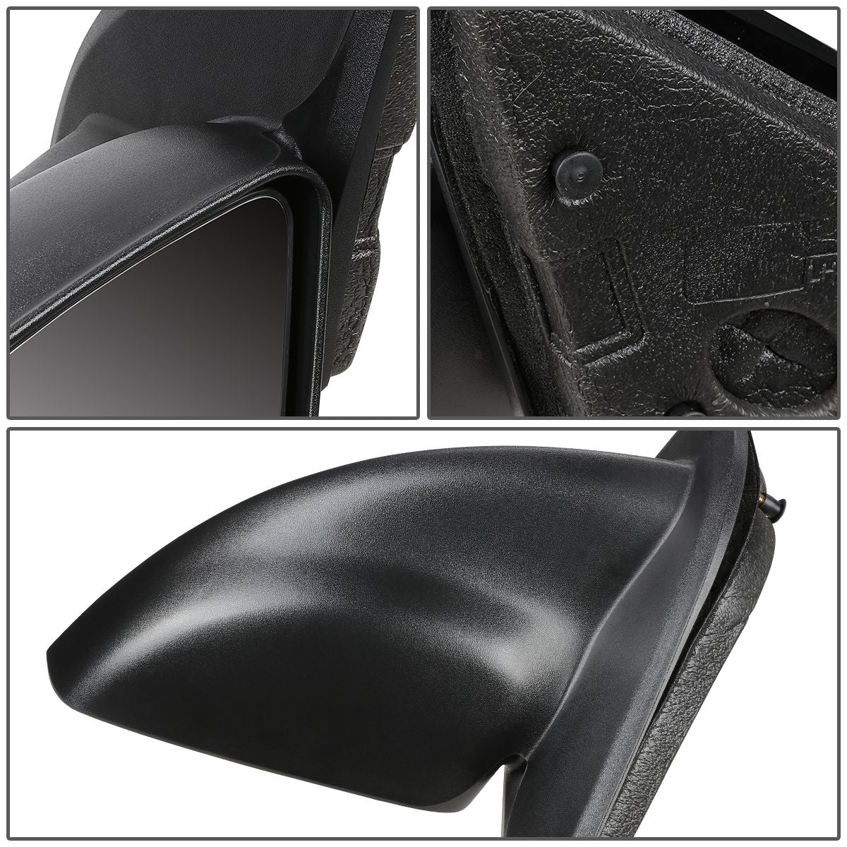 RETROVISOR MIRROR - OEM - 03-07 SATURN ION SEDAN - MANUAL - PAINTABLE - BLACK - LEFT