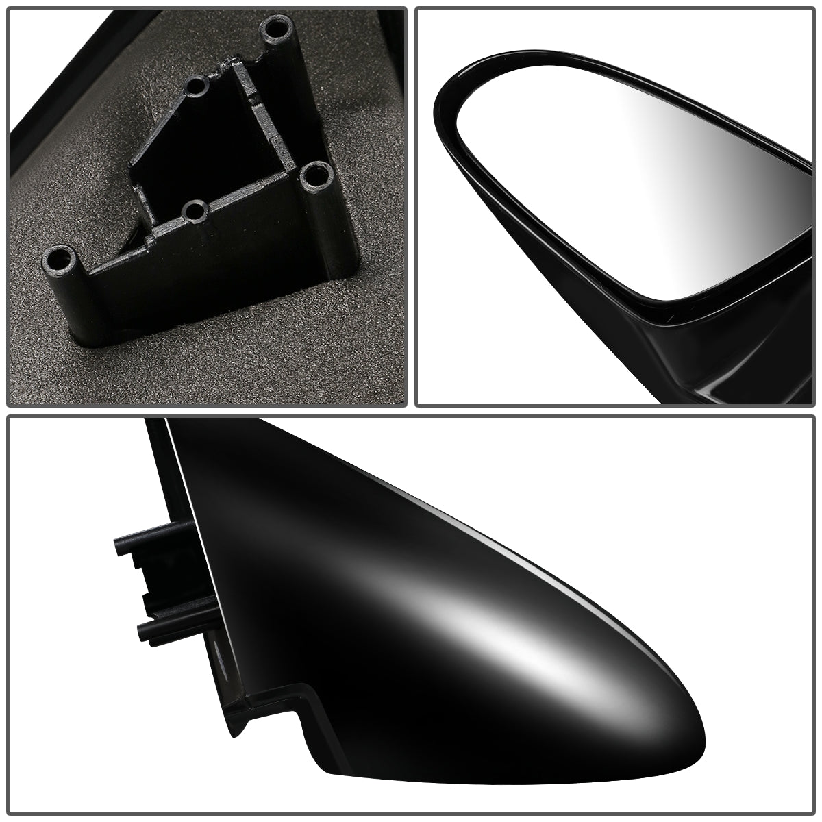 RETROVISOR MIRROR - OEM - 95-97 GEO METRO - MANUAL - W/O LEVER - BLACK MATERIAL - LEFT