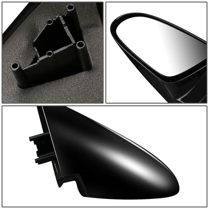 RETROVISOR MIRROR - OEM - 95-97 GEO METRO - MANUAL - W/O LEVER - BLACK MATERIAL - LEFT