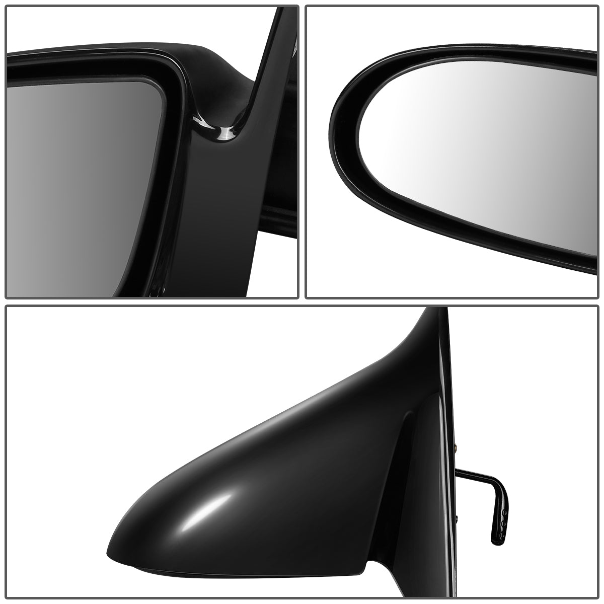 RETROVISOR MIRROR - OEM - 95-97 GEO METRO - MANUAL - W/ LEVER - BLACK MATERIAL - LEFT