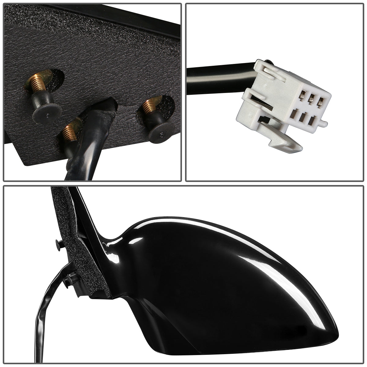 RETROVISOR MIRROR - OEM - 00-05 CHEVY MONTE CARLO - POWERED - PAINTABLE - BLACK - LEFT