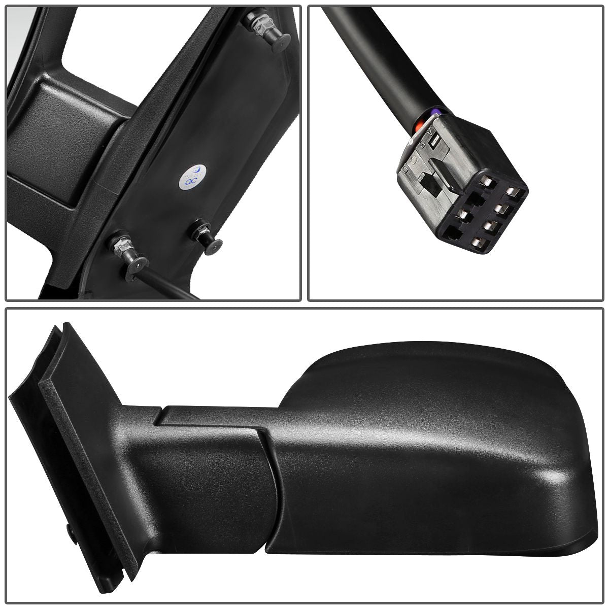 RETROVISOR MIRROR - OEM - 03-07 CHEVY EXPRESS 1500, 2500, 3500 / 03-07 GMC SAVANA 1500, 2500, 3500 - POWERED - HEATED - TEXTURED - BLACK - LEFT