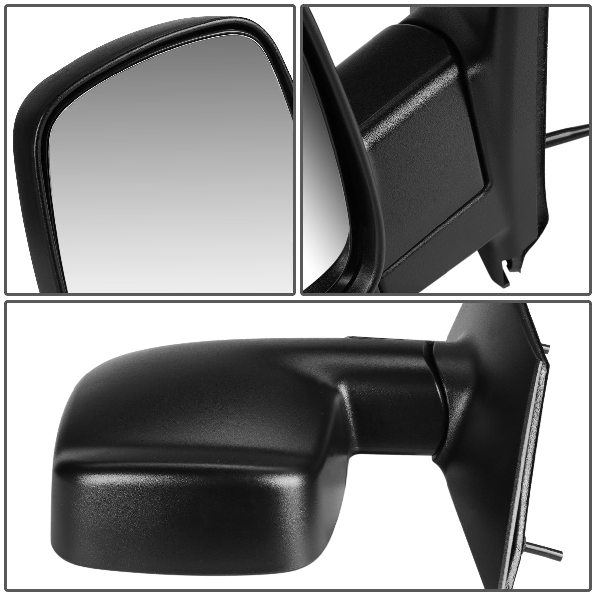 RETROVISOR MIRROR - OEM - 03-07 CHEVY EXPRESS 1500, 2500, 3500 / 03-07 GMC SAVANA 1500, 2500, 3500 - MANUAL - TEXTURED - BLACK - LEFT