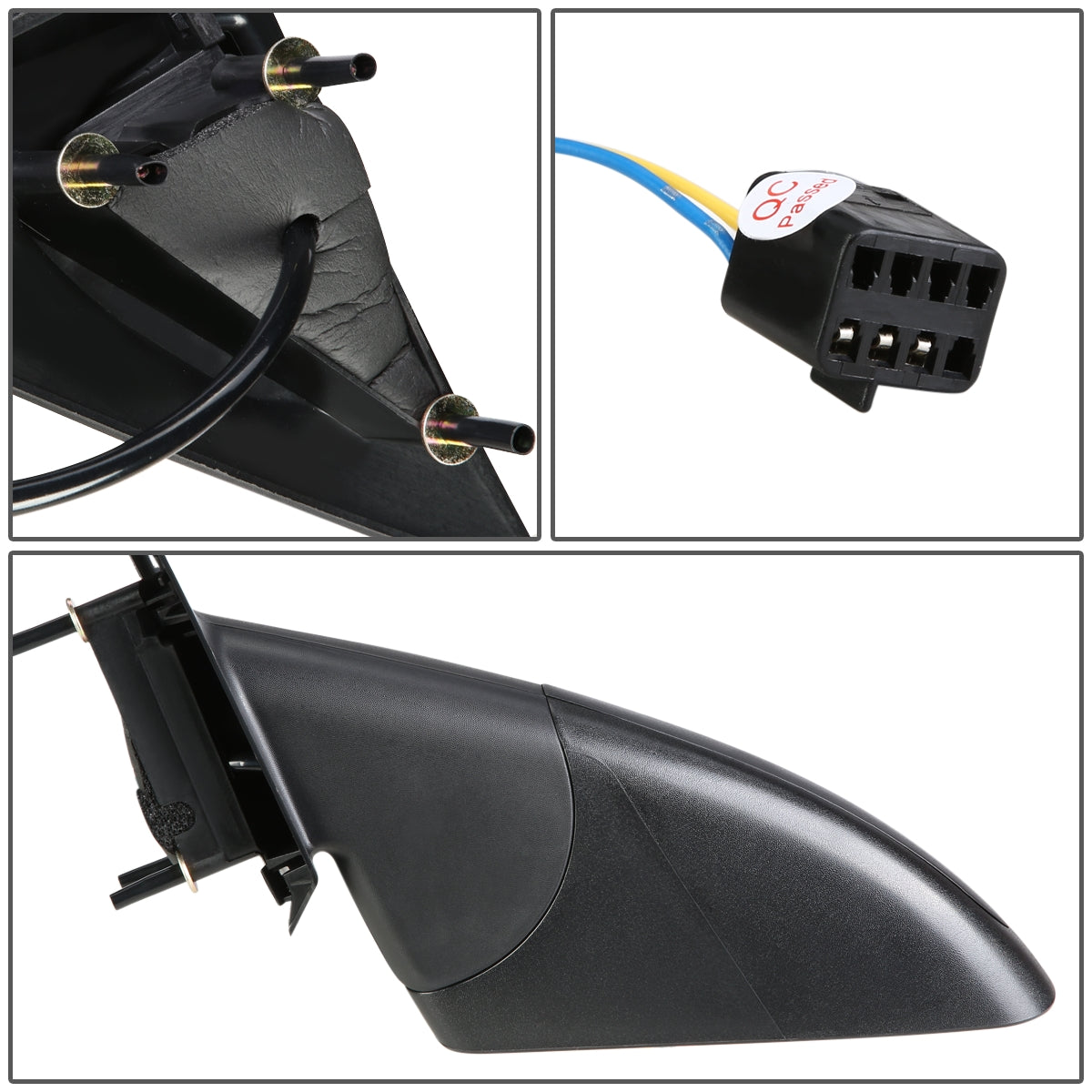 RETROVISOR MIRROR - OEM - 05-10 PONTIAC G6 SEDAN - POWERED - TEXTURED - BLACK - LEFT