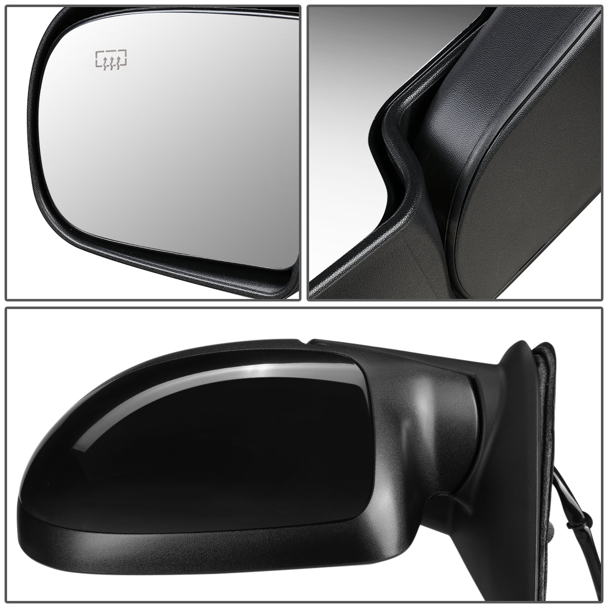 RETROVISOR MIRROR - OEM - 03-06 CHEVY AVALANCHE 1500, 2500 - POWERED - HEATED - GLOSSY - BLACK - LEFT